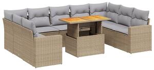 VidaXL Polyrattan Kerti Ülőgarnitúra - 10 részes - Bézs