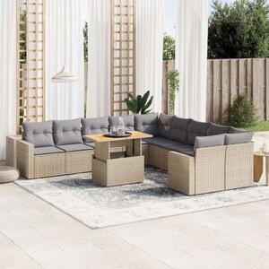 VidaXL Polyrattan Kerti Ülőgarnitúra - 11 részes - Bézs