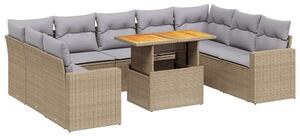 VidaXL Polyrattan Kerti Ülőgarnitúra - 10 részes - Bézs