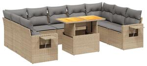 VidaXL Polyrattan Kerti Ülőgarnitúra - 10 részes - Bézs