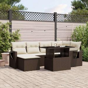 VidaXL Polyrattan Kerti Ülőgarnitúra - 7 részes - Barna