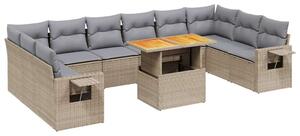 VidaXL Polyrattan Kerti Ülőgarnitúra - 11 részes - Bézs