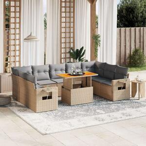 VidaXL Polyrattan Kerti Ülőgarnitúra - 10 részes - Bézs