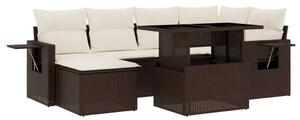 VidaXL Polyrattan Kerti Ülőgarnitúra - 7 részes - Barna