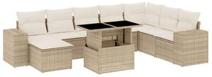 VidaXL Polyrattan Kerti Ülőgarnitúra - 9 részes - Bézs
