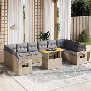 VidaXL Polyrattan Kerti Ülőgarnitúra - 11 részes - Bézs