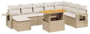 VidaXL Polyrattan Kerti Ülőgarnitúra - 9 részes - Bézs