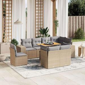VidaXL Polyrattan Kerti Ülőgarnitúra - 9 részes - Bézs