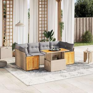 VidaXL Polyrattan Kerti Ülőgarnitúra - 7 részes - Bézs