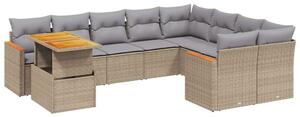 VidaXL Polyrattan Kerti Ülőgarnitúra - 10 részes - Bézs