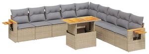 VidaXL Polyrattan Kerti Ülőgarnitúra - 11 részes - Bézs