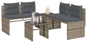 VidaXL Polyrattan Kerti Ülőgarnitúra - 4 Részes - Szürke