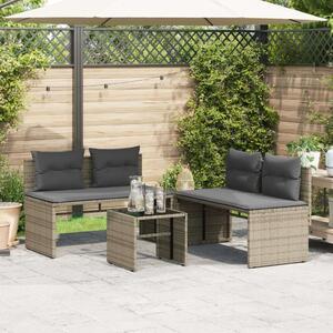 VidaXL Polyrattan Kerti Ülőgarnitúra - 4 Részes - Szürke