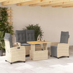 VidaXL Polyrattan Kerti Étkezőgarnitúra - 4 részes - Bézs