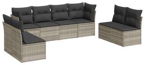 VidaXL Polyrattan Kerti Ülőgarnitúra - 8 részes - Világosszürke