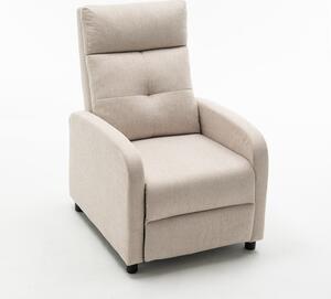 Manuális fekvőfotel, relax fotelágy push back, bézs szövet (JNF-MANUAL-FABRIC-BEIGE) JN-R8003A51