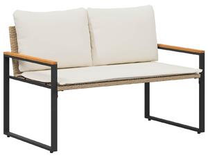 VidaXL pad párnával Beige és Krémszínű 115 x 65 x 72 cm Rattan