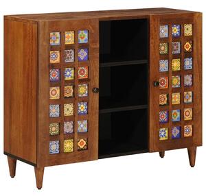 VidaXL Széf polcokkal tárolóval Dió 90 x 33,5 x 75 cm Tömör Mangófát