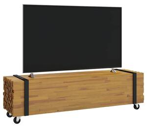 VidaXL TV állvány Barna 110 x 30 x 30 cm Tömör Teakfa
