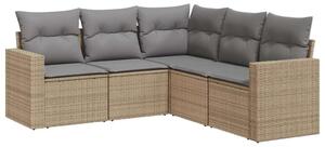 VidaXL Polyrattan Kerti Ülőgarnitúra - 5 részes - Bézs