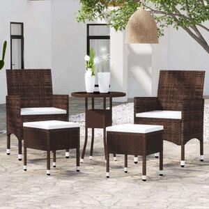 VidaXL 5 részes barna polyrattan kerti ülőgarnitúra