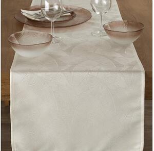 Isla banánlevél mintás jacquard asztali futó Krémszín 40x140 cm