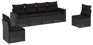 VidaXL Polyrattan Kerti Ülőgarnitúra - Fekete - 6 részes