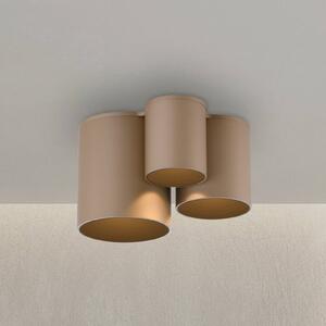 PURE Point LED fürdőszoba mennyezeti világítás, bronz, 18 cm, 3 izzós, IP44, dimmelhető, Bronz / antik sárgaréz, Fürdőszoba, fém, Modern