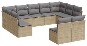 VidaXL Polyrattan Kerti Ülőgarnitúra - 11 részes - Bézs