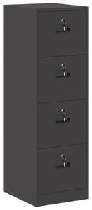 VidaXL Irattároló Szekrény fiókkal 2 pcs Fekete 44 x 50 x 106.5 cm