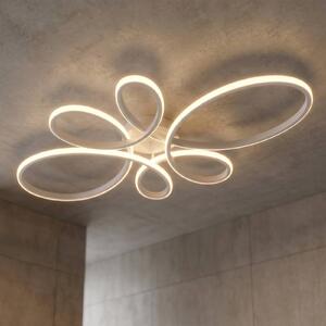 Trio Lighting Fly LED mennyezeti lámpa, matt fehér, 4,000 K, 83 cm x 45 cm, dimmelhető, Fehér / opál, Nappali / Étkező, fém, Modern