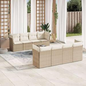 VidaXL Polyrattan Kerti Ülőgarnitúra - 9 részes - Bézs