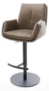 DELIFE Bárszék Clea-Flex mikroszálas taupe vintage forgatható magasságban állítható fém fekete