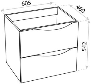LaVita Kolorado szekrény 60.5x46x54.2 cm Függesztett, mosdó alatti fehér 5900378314363