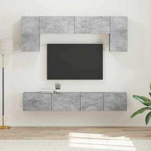 VidaXL TV szekrény garnitúra 4 pcs Beton Szürke Faanyag