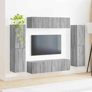 VidaXL TV szekrény garnitúra 8 pcs Szürke Sonoma Faanyag