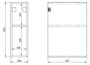 Elita Look szekrény 20x45.1x63.5 cm oldalt függő fehér 167101