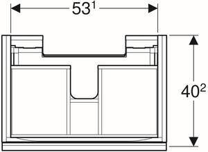 Geberit Acanto szekrény 59.5x41.6x53.5 cm Függesztett, mosdó alatti fehér 500.614.01.2