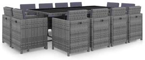 VidaXL Polyrattan Étkezőgarnitúra - 13 Fős - Antracit Szürke