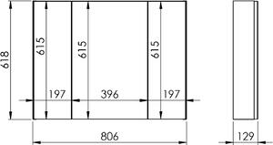 Elita Basic szekrény 80.6x12.9x61.8 cm oldalt függő 904654