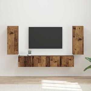 VidaXL TV falit kabinet szett Falra szerelhető 4 pcs Öreg fa Faanyag