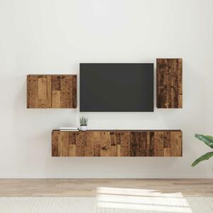 VidaXL TV falit kabinet szett Falra szerelhető 4 pcs Öreg fa Faanyag