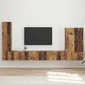 VidaXL TV falit kabinet szett Falra szerelhető 6 pcs Öreg fa