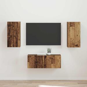 VidaXL TV szekrény garnitúra Falra szerelhető 2 pcs Öreg fa Faanyag