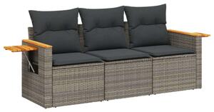 VidaXL 3 részes Polyrattan Kerti Ülőgarnitúra - Szürke