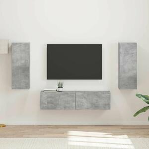 VidaXL TV szekrény garnitúra 2 pcs Beton Szürke Faanyag