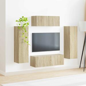 VidaXL TV szekrény garnitúra 3 pcs Sonoma tölgy Faanyag
