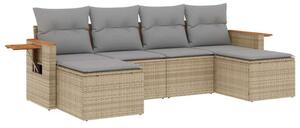 VidaXL Polyrattan Kerti Ülőgarnitúra - 6 részes - Bézs