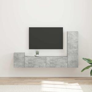 VidaXL TV szekrény garnitúra 4 pcs Beton Szürke Faanyag