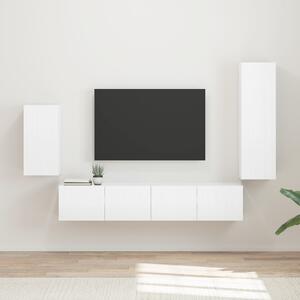 VidaXL TV szekrény garnitúra 4 pcs Magas Fényű Fehér Faanyag